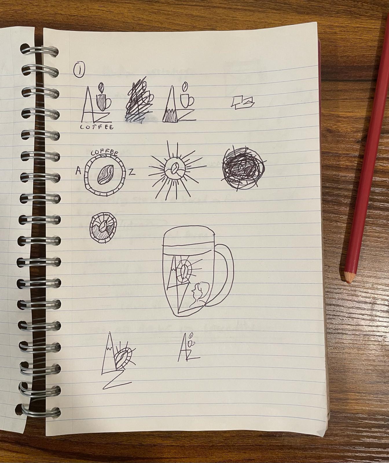 Logo brainstorm sketches