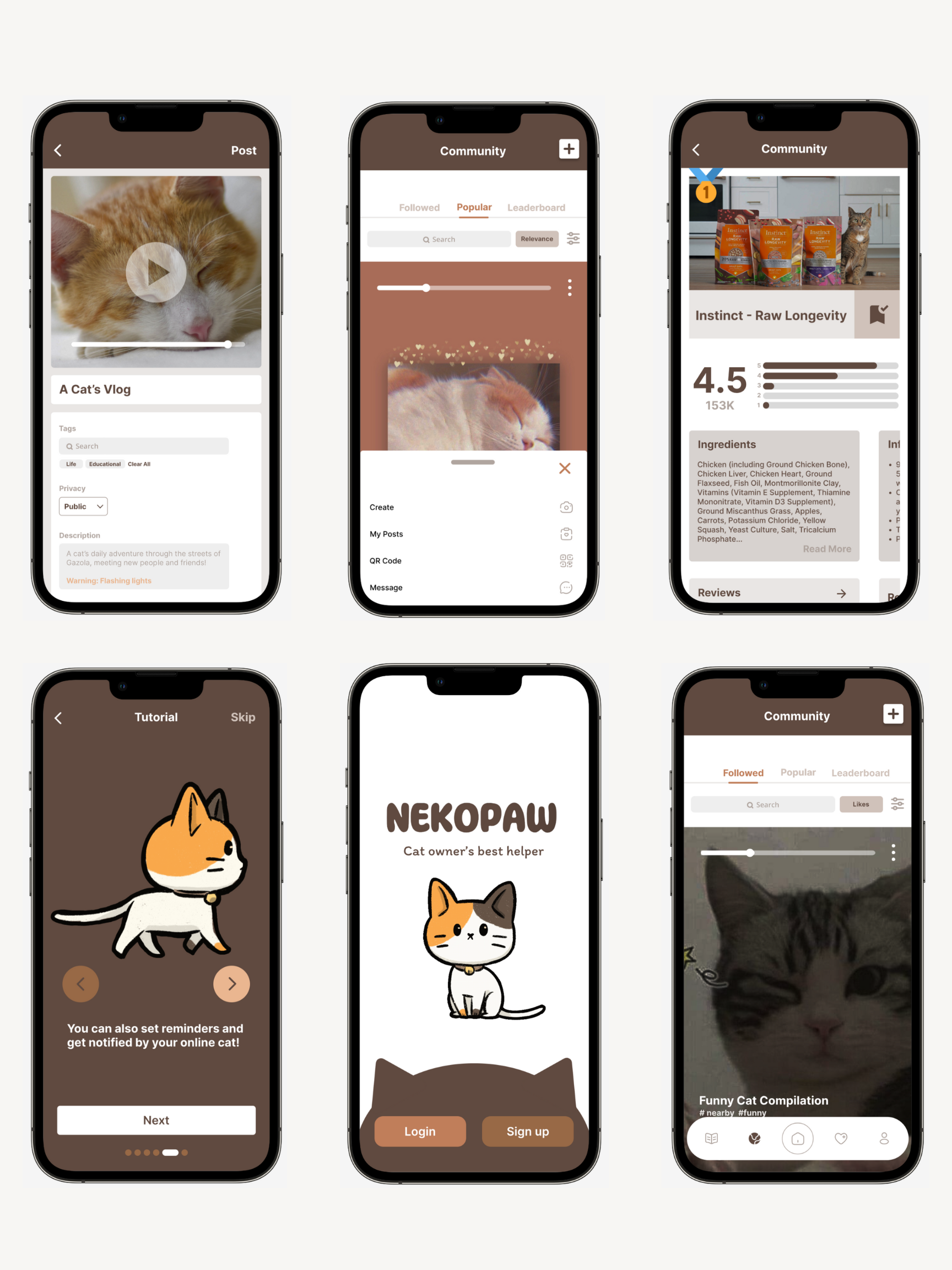 Nekopaw UI/UX Screens