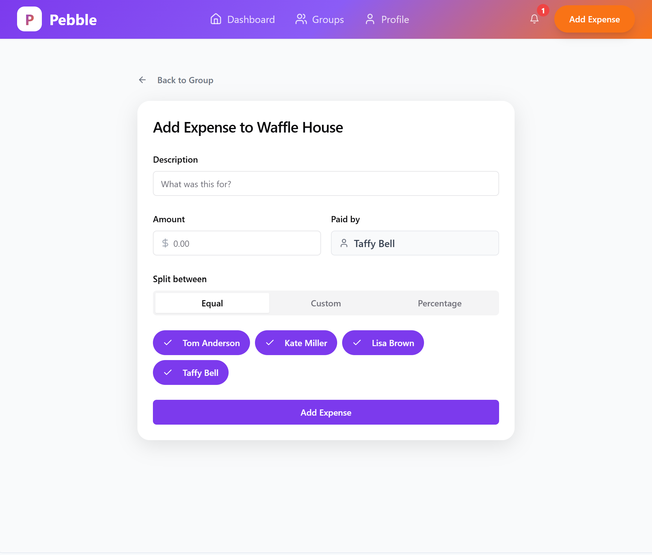 Add an Expense (cont.)