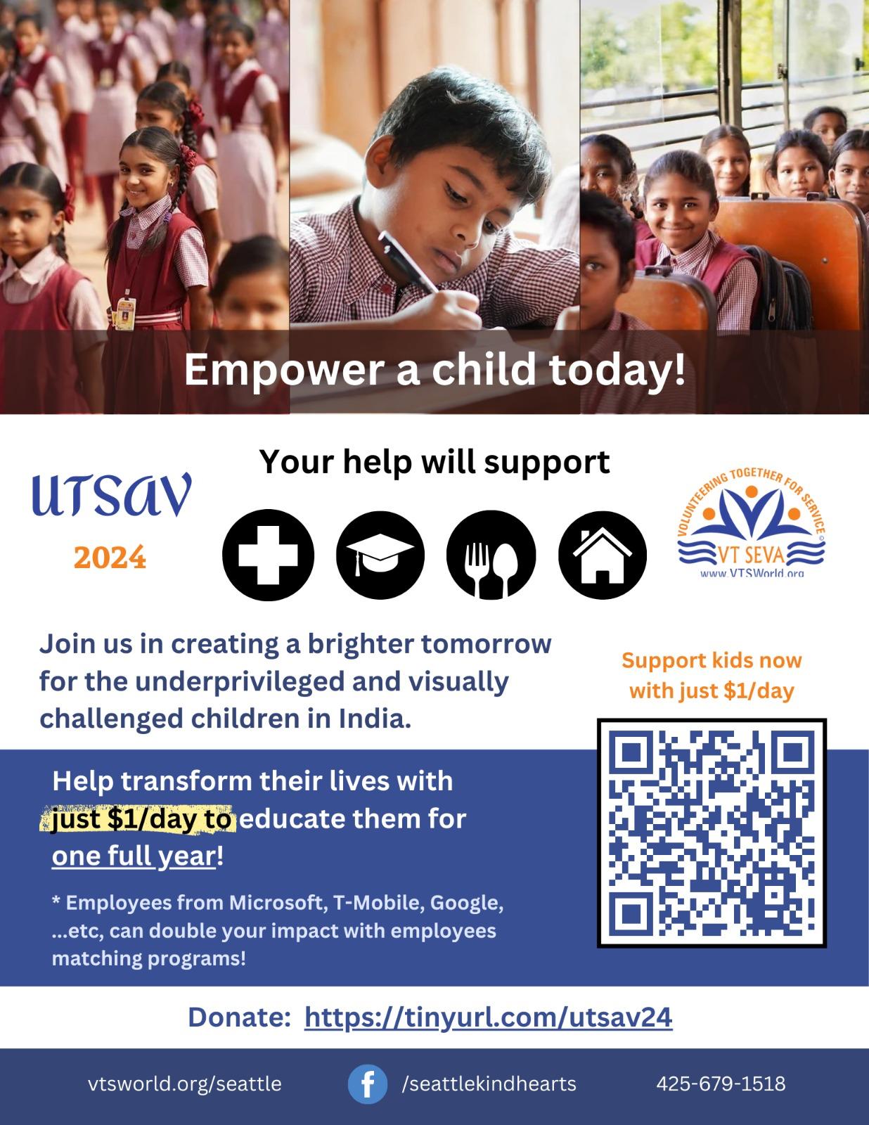 VT Seva 2024 donate campaign